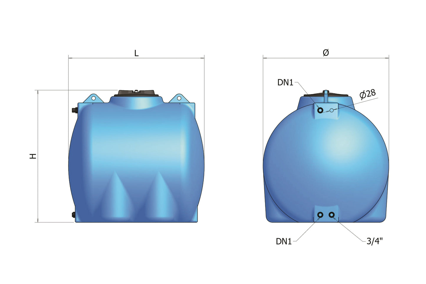 Բաք պոլիէթիլենային խմելու ջրի 2000 լիտր CHL-2000 Elbi-A610070, Բաք պոլիէթիլենային խմելու ջրի 1500 լիտր CHL-1500 Elbi-A610067, Բաք պոլիէթիլենային խմելու ջրի 500 լիտր CHL-500 Elbi-A610055