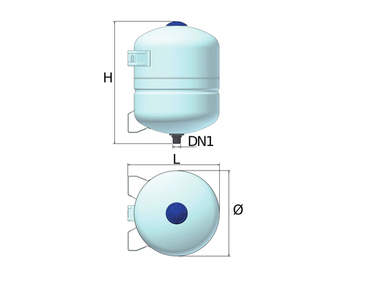 Բաք ընդարձակման ֆիքսված մեմբրանով կախովի 8 բար 3/4" 18 լիտր DS 18/P-CE Elbi-A232L24