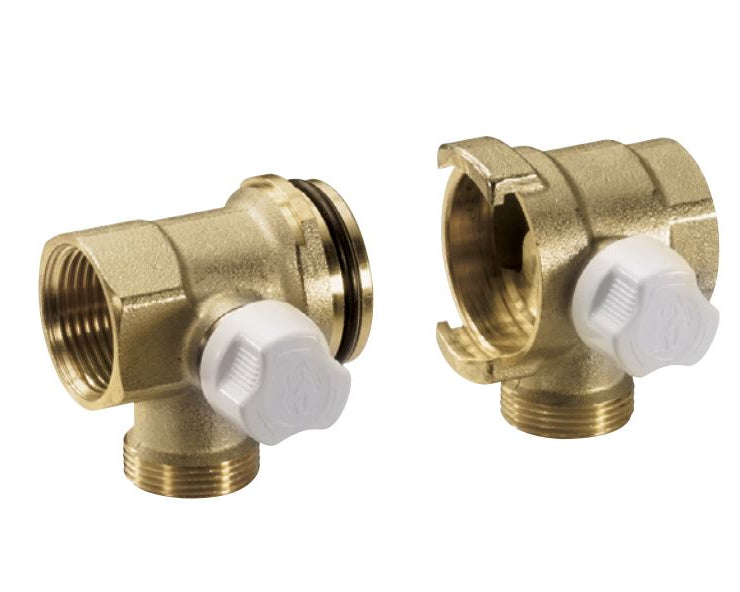 Կոլեկտոր-կցամաս փականով եզրային ներքին պարուրակով DN25x16x3/4" 2 տեղանոց Giacomini-R585TY104, DN25"x16x1" 2 տեղանոց Giacomini-R585TY105