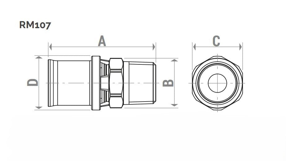 Անցում մամլիչ արտաքին պարուրակով 16x1/2" Giacomini-RM107Y033, 16x3/4" Giacomini-RM107Y043, 20x1/2" Giacomini-RM107Y037, 20x3/4" Giacomini-RM107Y047, 26x1" Giacomini-RM107Y058,26x3/4" Giacomini-RM107Y049, 32x1" Giacomini-RM107Y059, 40x1"1/4 Giacomini-RM107Y066