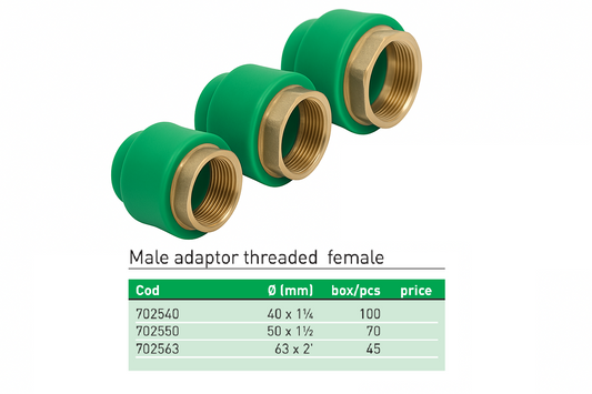 Անցում-հարմարակցիչ պոլիպրոպիլենային ներքին պարուրակով Plastofer-7025