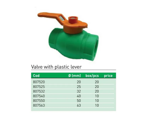 Փական պոլիպրոպիլենային գնդավոր բռնակով Plastofer-8075