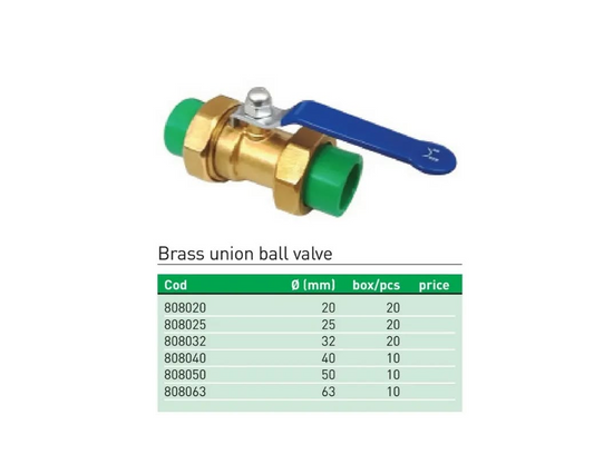 Փական պոլիպրոպիլենային գնդավոր բռնակով փոխարկիչներով Plastofer-8080