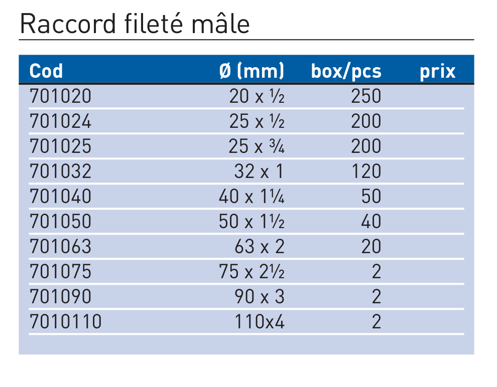 Անցում պոլիպրոպիլենային արտաքին պարուրակով Plastofer-7010