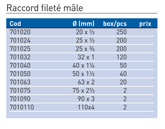 Անցում պոլիպրոպիլենային արտաքին պարուրակով Plastofer-7010