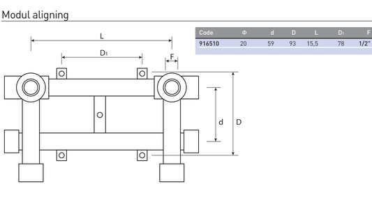 Անկյունակապ պոլիպրոպիլենային կախովի 6 տեղանոց ներքին պարուրակով 20x1/2" Plastofer-916510