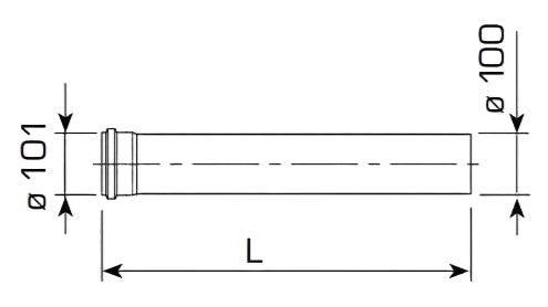 Երկարացում ծխաօդատար խողովակի 500 մմ MF Ø60/100 Sime-8096102