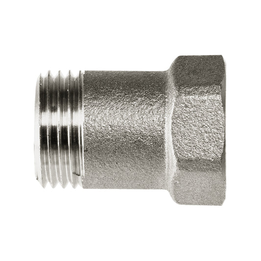 Երկարիչ ներքին և արտաքին պարուրակով նիկելապատ 1/2" 30 մմ Comisa-71.15.154, 1/2" 25 մմ Comisa-71.15.153, 1/2" 20 մմ Comisa-71.15.152, 1/2" 15 մմ Comisa-71.15.151, 1/2" 10 մմ Comisa-71.15.150