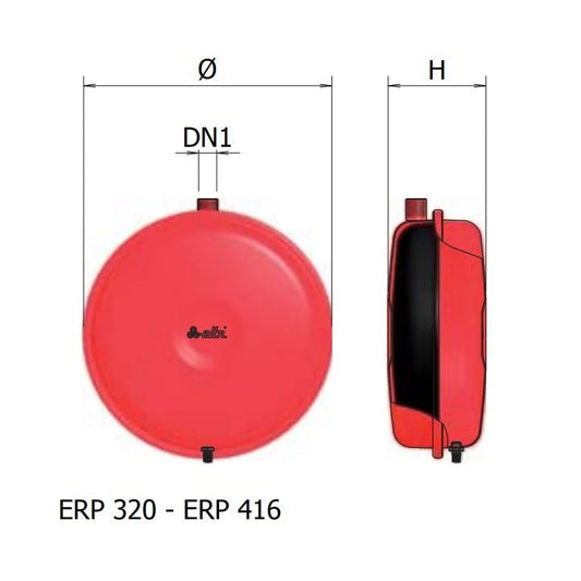 Բաք ընդարձակման ֆիքսված մեմբրանով 3 բար 3/4" 10 լիտր ERP 320/10 Elbi-1120301 23032