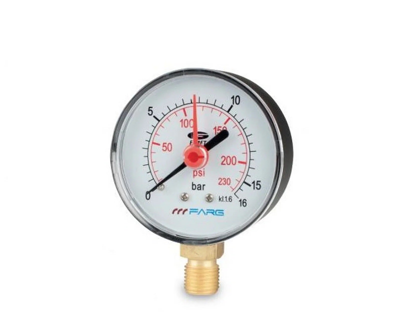 Ճնշաչափ ուղղահայաց միացումով Ø63 մմ 16 բար արտաքին պարուրակով 1/4" F.a.r.g.-506/3