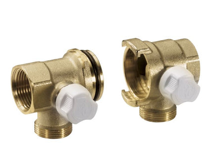 Կոլեկտոր-կցամաս փականով եզրային ներքին պարուրակով DN25x16x3/4" 2 տեղանոց Giacomini-R585TY104, DN25"x16x1" 2 տեղանոց Giacomini-R585TY105