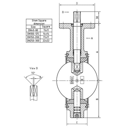 Սահափական դարձկեն պարուրակային անցքերով (բատերֆլայ) DN 40 1" 1/2 PN 16 Giacomini-R59FLY004