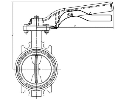 Սահափական դարձկեն (բատերֆլայ) DN 150 6" PN 16 Giacomini-R59WY015, Giacomini-R59WY012