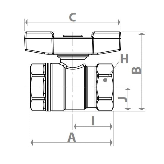 Փական գնդավոր դեղին թիթեռնիկ-բռնակով ներքին պարուրակով 3/4" Giacomini-R731GAX004,  1/2" Giacomini-R731GAX003, 1" Giacomini-R731GAX005
