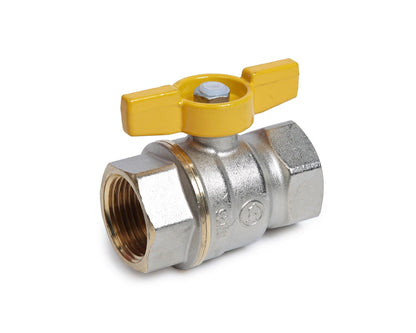 Փական գնդավոր դեղին թիթեռնիկ-բռնակով ներքին պարուրակով 3/4" Giacomini-R731GAX004,  1/2" Giacomini-R731GAX003, 1" Giacomini-R731GAX005