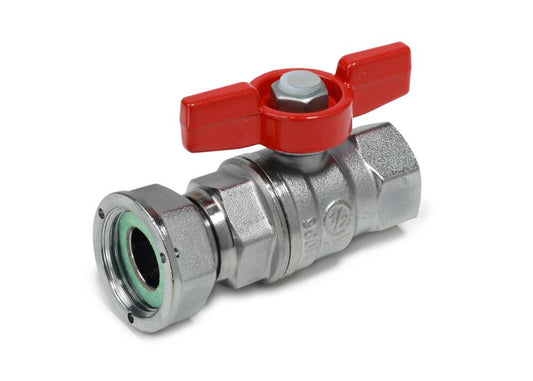 Փական գնդավոր թիթեռնիկ-բռնակով մանեկով կարգավորվող ներքին պարուրակով 1/2"x3/4" Giacomini-R752X003