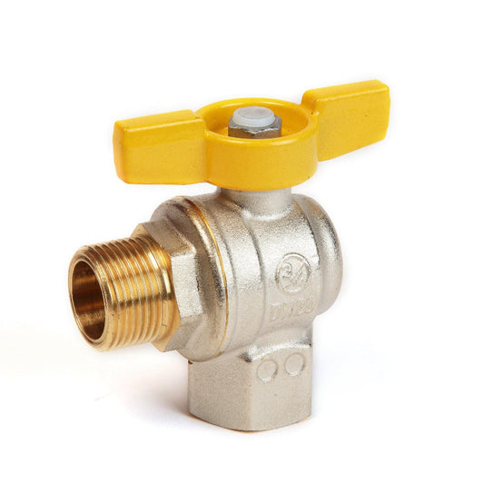 Փական գնդավոր դեղին թիթեռնիկ-բռնակով արտաքին և ներքին պարուրակով անկյուն. 3/4" Giacomini-R781GBX004, 1" Giacomini-R781GBX005, /2" Giacomini-R781GBX003