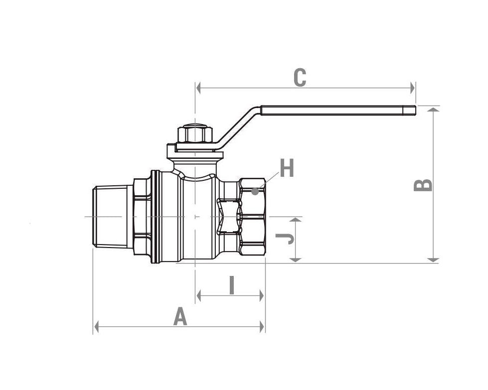 Փական գնդավոր բռնակով արտաքին և ներքին պարուրակով 1"1/2 Giacomini-R854LX027