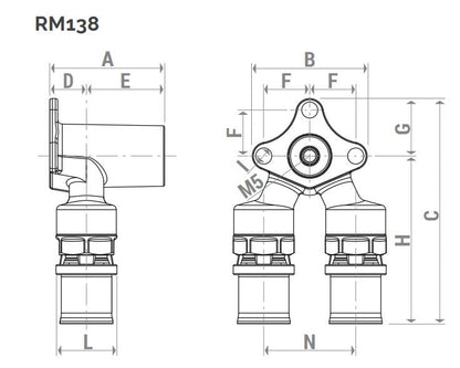 Անկյունակապ կախովի մամլիչ երկակի ներքին պարուրակով 20x1/2" Giacomini-RM138Y038, 16x1/2" Giacomini-RM138Y033
