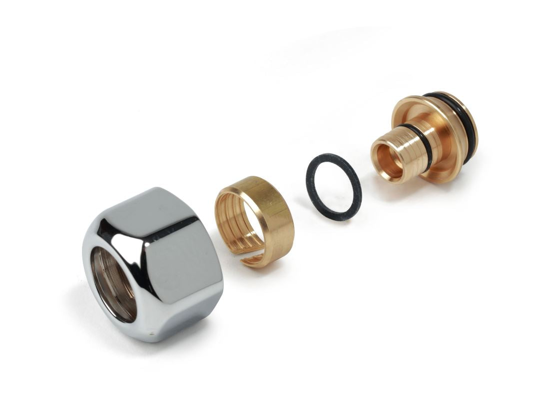 Անցում պարուրակային ամրակապման ներքին պարուրակով քրոմապատ 3/4"Ex(16x2) Giacomini-T179EX024, 16x(16x2) մմ Giacomini-T179MX009