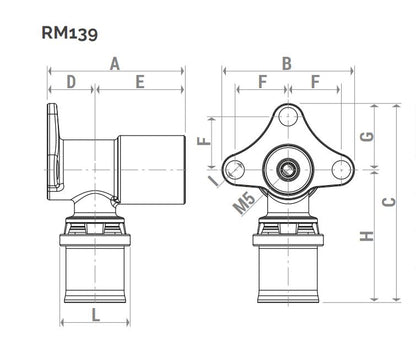 Անկյունակապ կախովի մամլիչ ներքին պարուրակով 20x1/2" Giacomini-RM139Y037, 16x1/2" Giacomini-RM139Y033