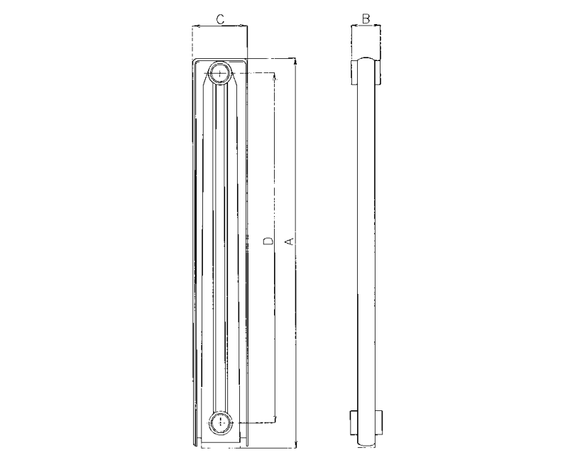 Ռադիատոր ջեռուցման ալյումինե EKOS PLUS 1600 Global-EP16001005, EKOS PLUS 1800 Global-EP18001005, EKOS PLUS 1200 Global-EP12001005, Ռադիատոր ջեռուցման ալյումինե EKOS 600/95 Global-EK600951010
