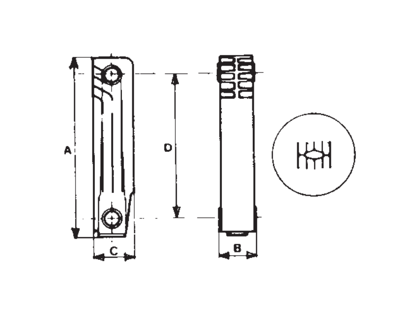 Ռադիատոր ջեռուցման ալյումինե GL 500 Global-GL05001010,GL 600 Global-GL06001010, GL 800 Global-GL08001010