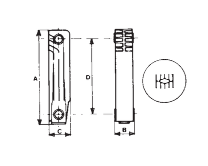 Ռադիատոր ջեռուցման ալյումինե GL 500 Global-GL05001010,GL 600 Global-GL06001010, GL 800 Global-GL08001010