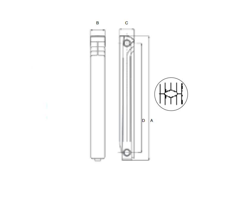 Ռադիատոր ջեռուցման ալյումինե ISEO 500 Global-IS05001010