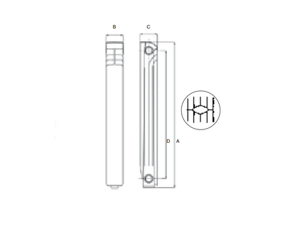 Ռադիատոր ջեռուցման ալյումինե ISEO 500 Global-IS05001010