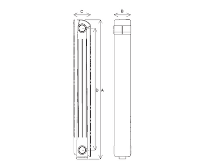 Ռադիատոր ջեռուցման ալյումինե KLASS 500 Global-KL05001010, 600 Global-KL06001010, KLASS 350 Global-KL03501010