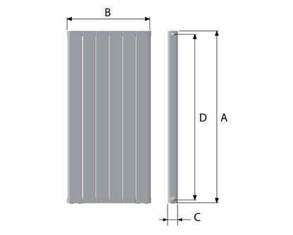 Ռադիատոր ջեռուցման ալյումինե SEBINO 2000/5 cod.07 "I" Global-SE20000105, SEBINO 1200/4 cod.06 "I" Global-SE12000104