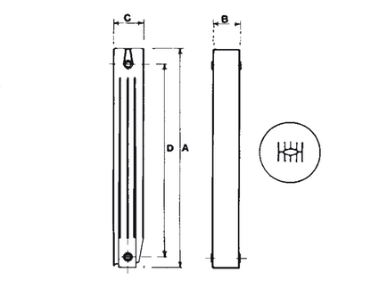 Ռադիատոր ջեռուցման ալյումինե VIP 500 Global-VP05001010