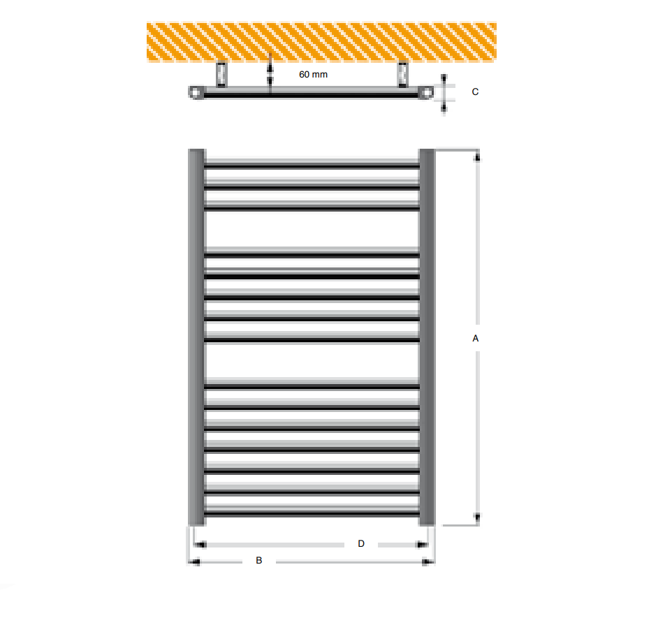 Սրբիչաչորացուցիչ ալյումինե սպիտակ VETTA 450x1200 մմ Global-VE12004501001, VETTA 450x800 մմ Global-VE08004501001, VETTA 500x1500 մմ Global-VE15005001001