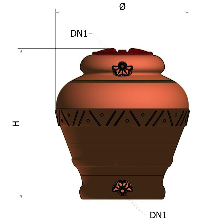 Բաք պոլիէթիլենային խմելու ջրի 500 լիտր JAR-500 Elbi-A5H0055
