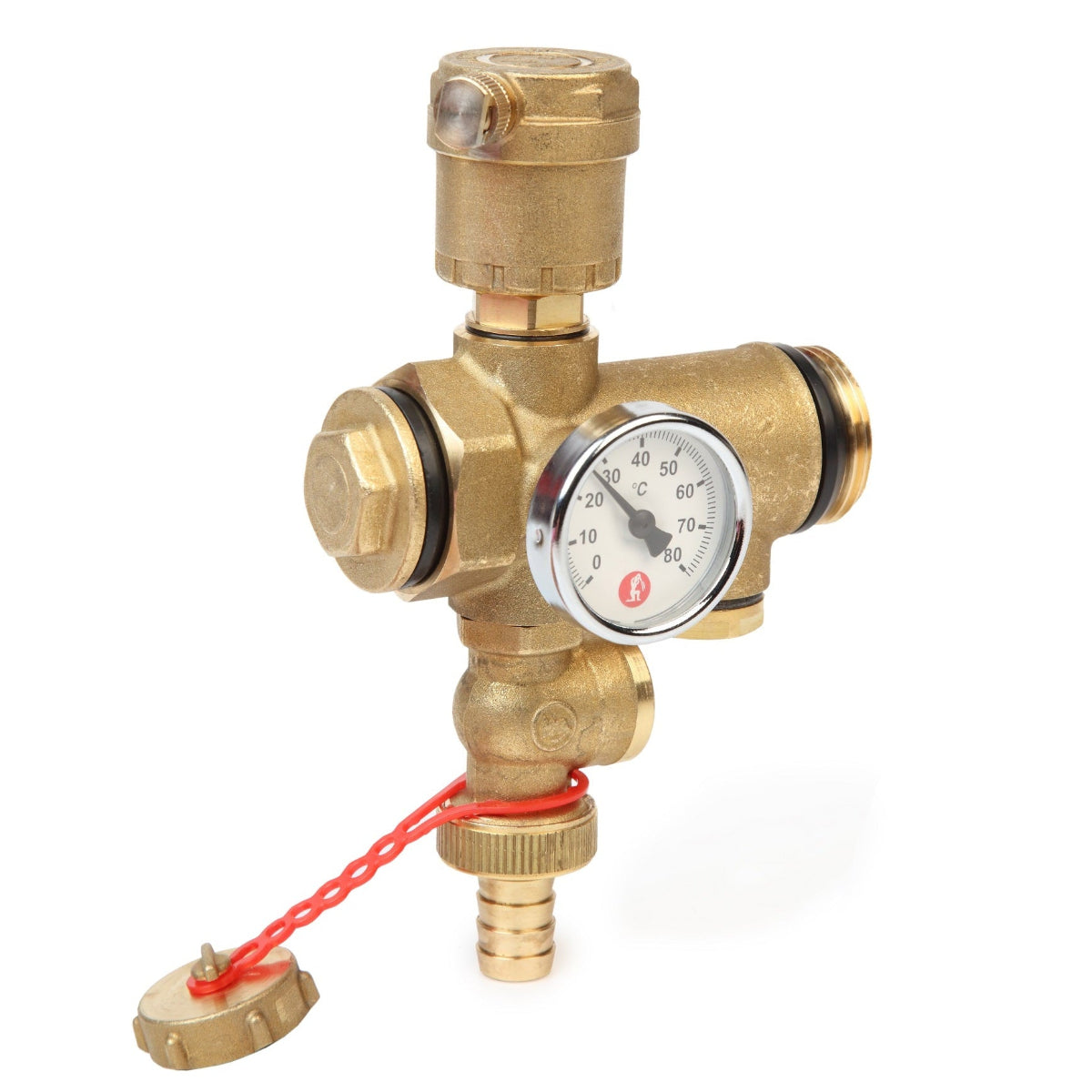 Խցափակիչ կոլեկտորի ավտոմատ օդահանով, ջրթափ կափույրով, ջերմաչափով 1" Giacomini-R554DY005