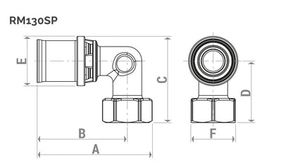 Անկյունակապ մամլիչ մանեկով ներքին պարուրակով 26x1" Giacomini-RM130PY058, 20x1/2" Giacomini-RM130PY037