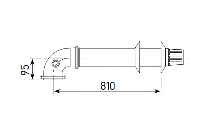 Ծխաօդատար խողովակ և արմունկ 810 մմ Ø60/100 90° Sime-8084813