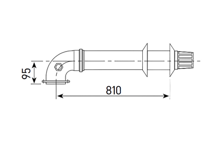 Ծխաօդատար խողովակ և արմունկ 810 մմ Ø60/100 90° Sime-8084813