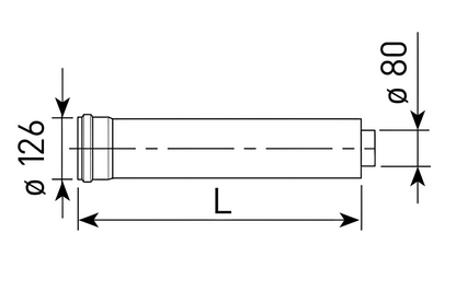 Երկարացում ծխաօդատար խողովակի կոնդեսացիոն կաթսայի 1000 մմ MF Ø80/125 Sime-8096171
