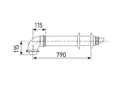 Ծխաօդատար խողովակ և արմունկ կոնդեսացիոն կաթսայի 790 մմ Ø60/100 90° Sime-8096250
